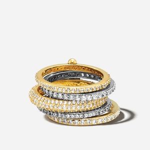 Henri Bendel Gold and Silver Stacking Ring